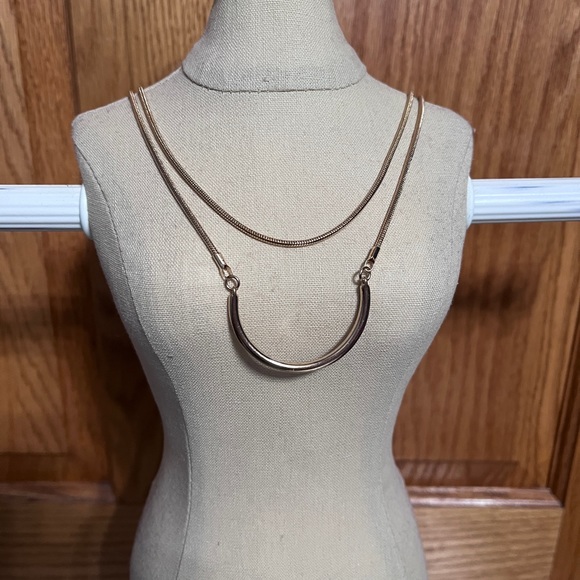Forever 21 Jewelry - BNWT Gold Minimalist Half Circle Delicate Layered Necklace